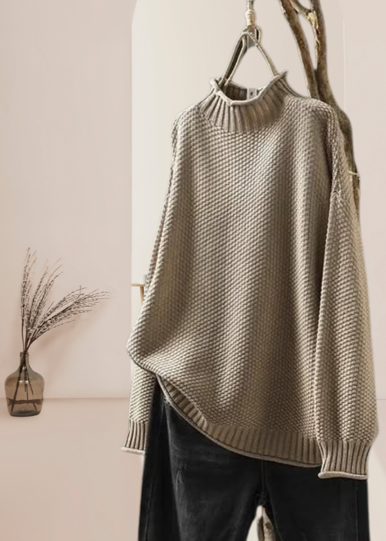 MARA | HIGH-NECK JUMPER WITH HONEYCOMB PATTERN