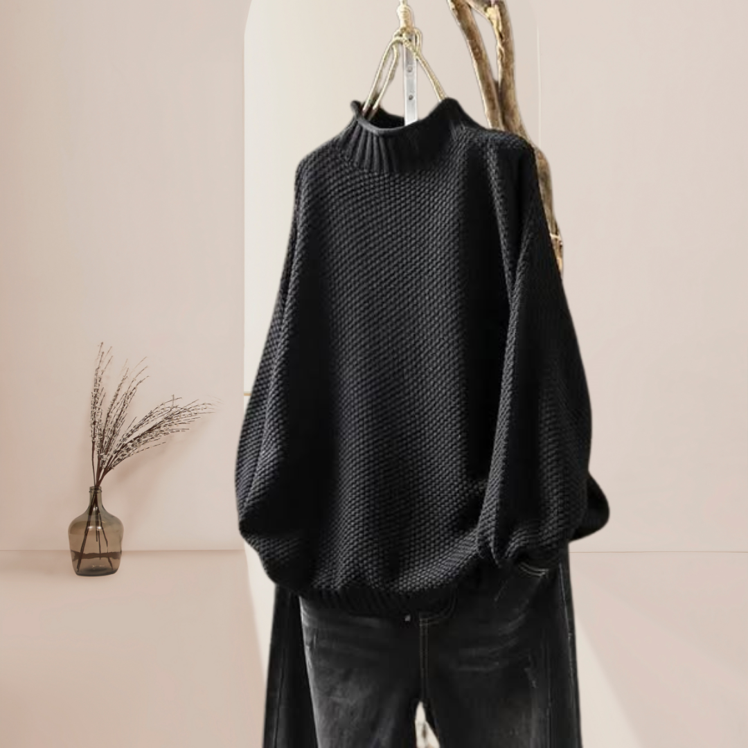 MARA | HIGH-NECK JUMPER WITH HONEYCOMB PATTERN