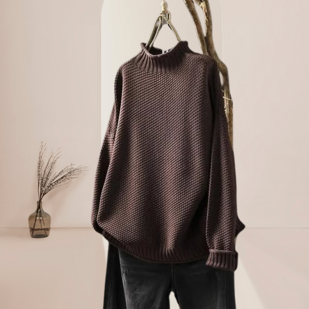 MARA | HIGH-NECK JUMPER WITH HONEYCOMB PATTERN