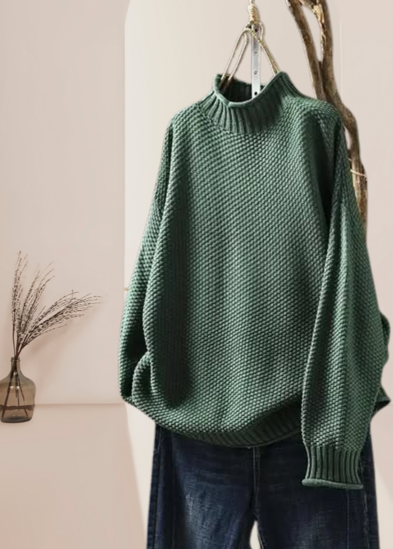 MARA | HIGH-NECK JUMPER WITH HONEYCOMB PATTERN