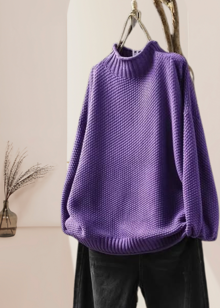 MARA | HIGH-NECK JUMPER WITH HONEYCOMB PATTERN