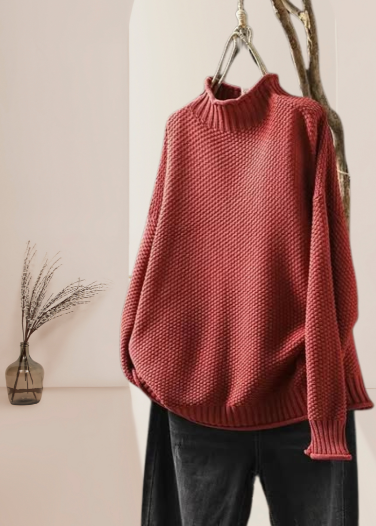 MARA | HIGH-NECK JUMPER WITH HONEYCOMB PATTERN