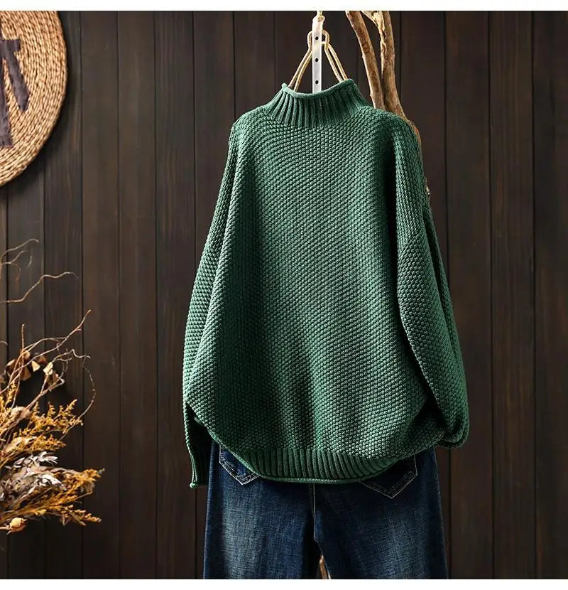 MARA | HIGH-NECK JUMPER WITH HONEYCOMB PATTERN