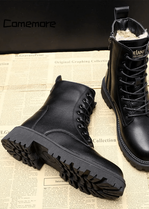 JADA | BLACK LEATHER WINTER BOOTS